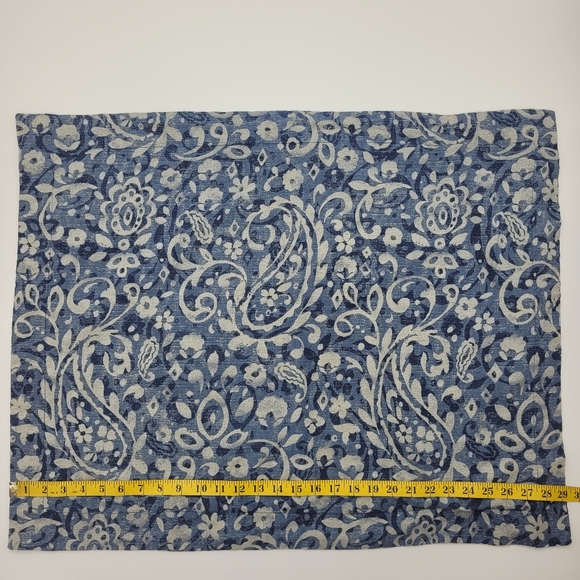 Sonoma Pillow Shams Standard Size Blue Paisley Print Cotton Blend Batik Boho - Picture 13 of 14